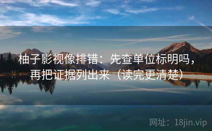 柚子影视像排错：先查单位标明吗，再把证据列出来（读完更清楚）